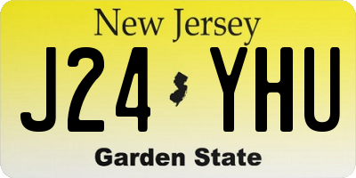 NJ license plate J24YHU