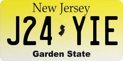 NJ license plate J24YIE