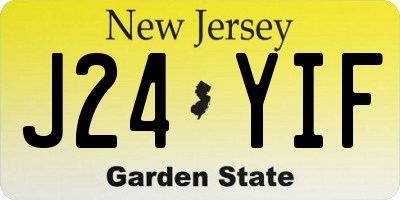NJ license plate J24YIF