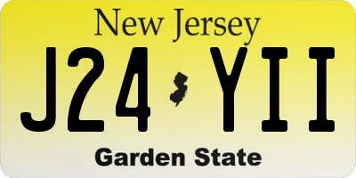 NJ license plate J24YII
