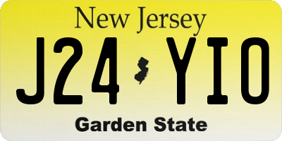 NJ license plate J24YIO
