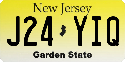 NJ license plate J24YIQ
