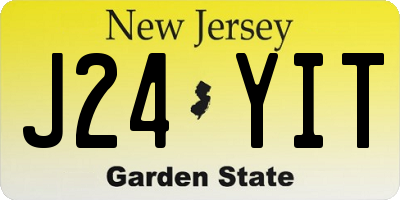 NJ license plate J24YIT