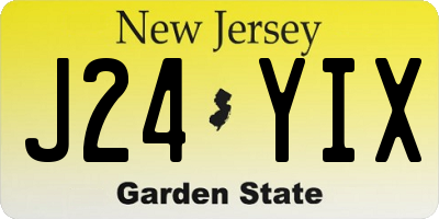 NJ license plate J24YIX