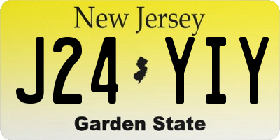 NJ license plate J24YIY