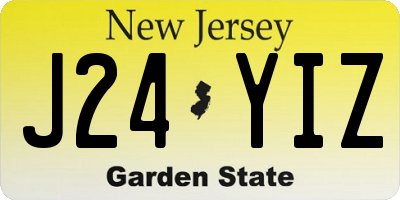 NJ license plate J24YIZ