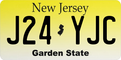NJ license plate J24YJC