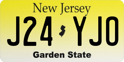NJ license plate J24YJO
