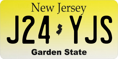 NJ license plate J24YJS