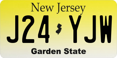 NJ license plate J24YJW