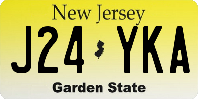 NJ license plate J24YKA