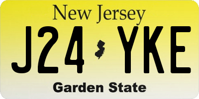 NJ license plate J24YKE