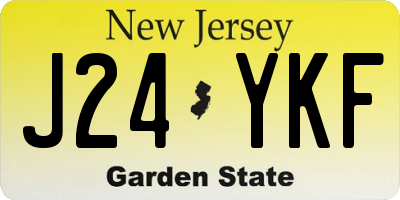 NJ license plate J24YKF