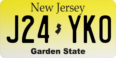NJ license plate J24YKO