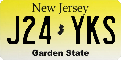 NJ license plate J24YKS