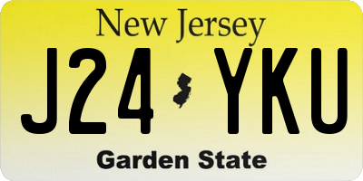NJ license plate J24YKU