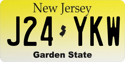 NJ license plate J24YKW
