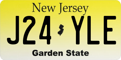 NJ license plate J24YLE