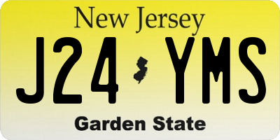 NJ license plate J24YMS