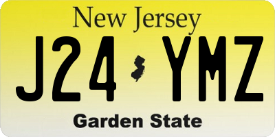 NJ license plate J24YMZ