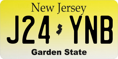 NJ license plate J24YNB