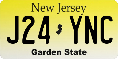 NJ license plate J24YNC