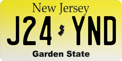 NJ license plate J24YND