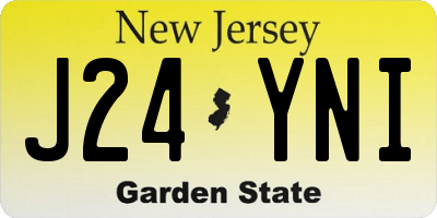 NJ license plate J24YNI