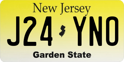 NJ license plate J24YNO