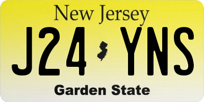 NJ license plate J24YNS