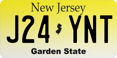 NJ license plate J24YNT