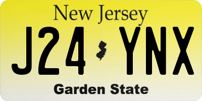 NJ license plate J24YNX