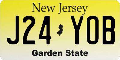 NJ license plate J24YOB