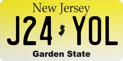 NJ license plate J24YOL
