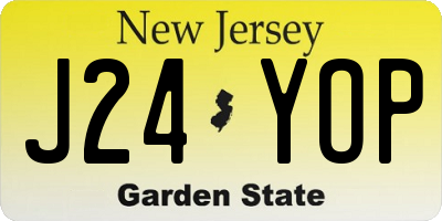 NJ license plate J24YOP