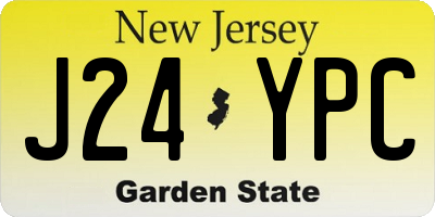NJ license plate J24YPC