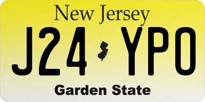 NJ license plate J24YPO