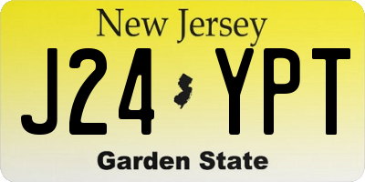 NJ license plate J24YPT