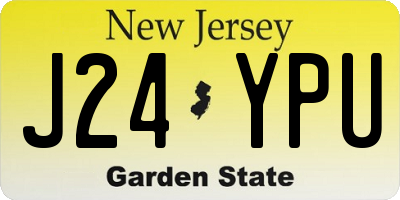 NJ license plate J24YPU