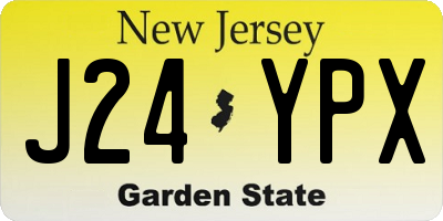 NJ license plate J24YPX