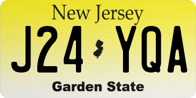 NJ license plate J24YQA