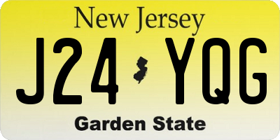 NJ license plate J24YQG
