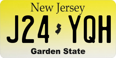 NJ license plate J24YQH