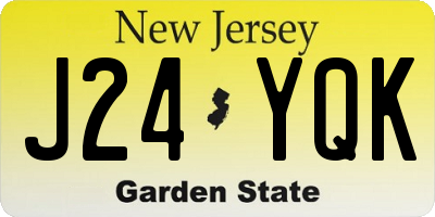 NJ license plate J24YQK