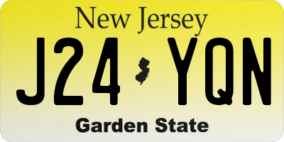 NJ license plate J24YQN