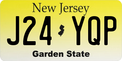 NJ license plate J24YQP