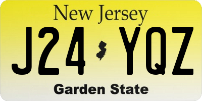 NJ license plate J24YQZ