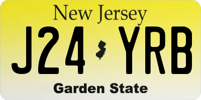 NJ license plate J24YRB