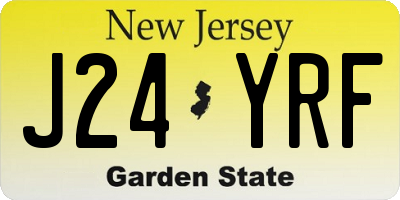 NJ license plate J24YRF