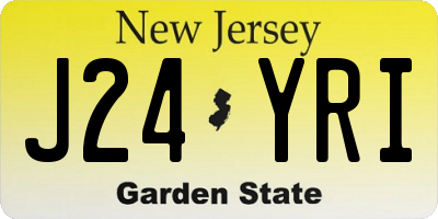 NJ license plate J24YRI